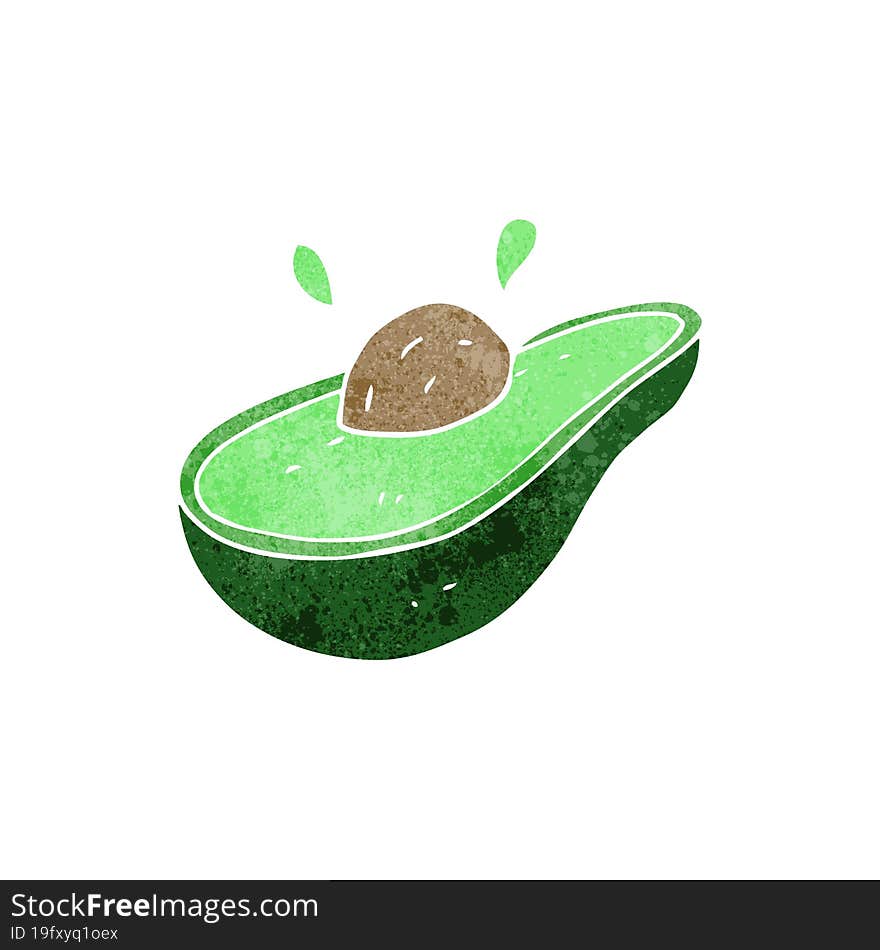 Retro Cartoon Avocado