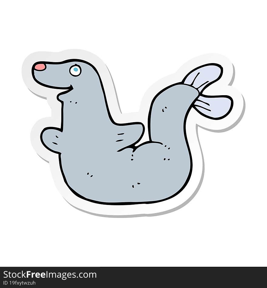 sticker of a cartoon seal