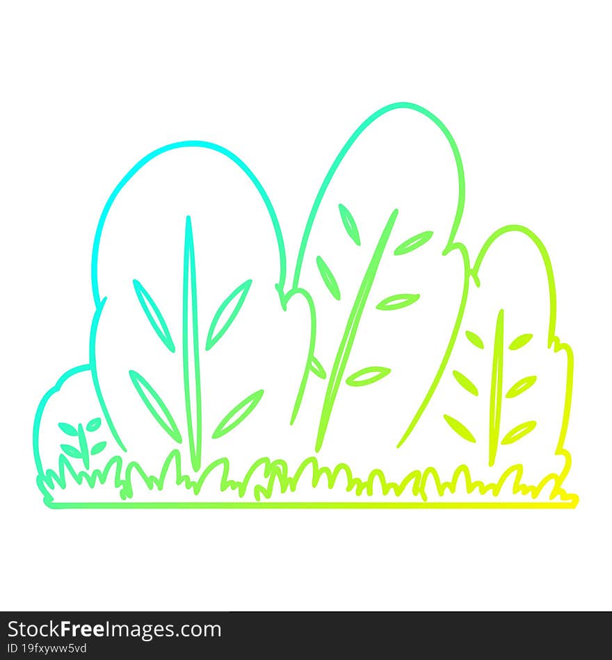 cold gradient line drawing cartoon hedge