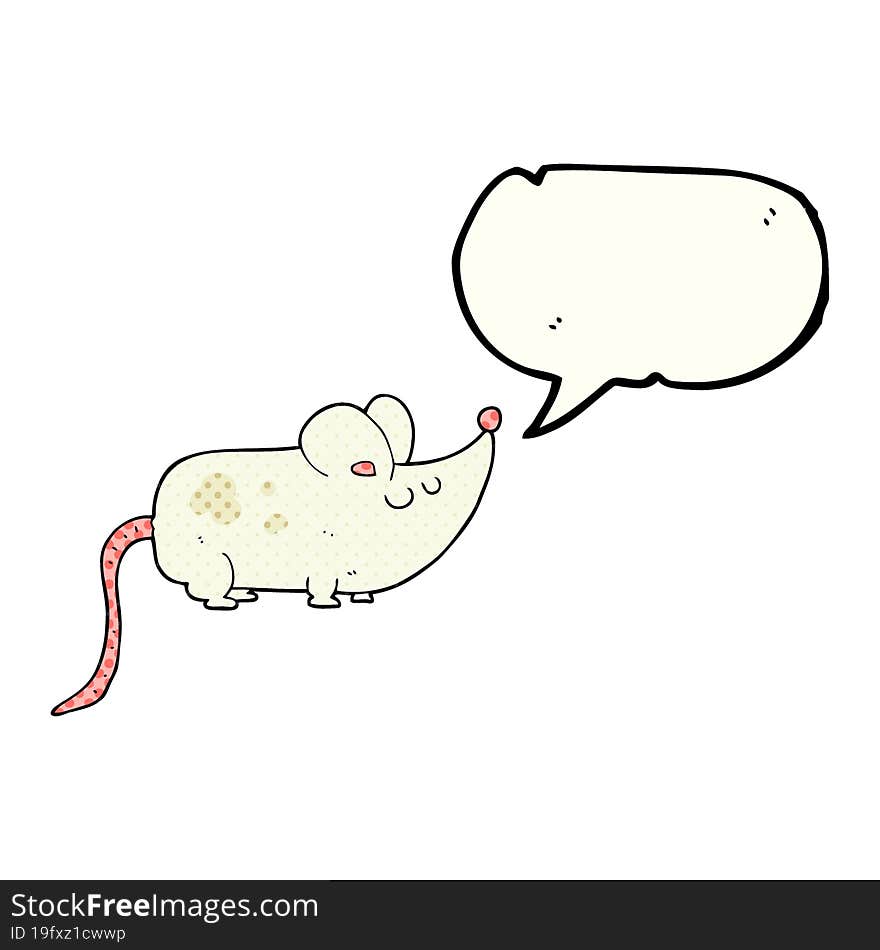 cute comic book speech bubble cartoon mouse