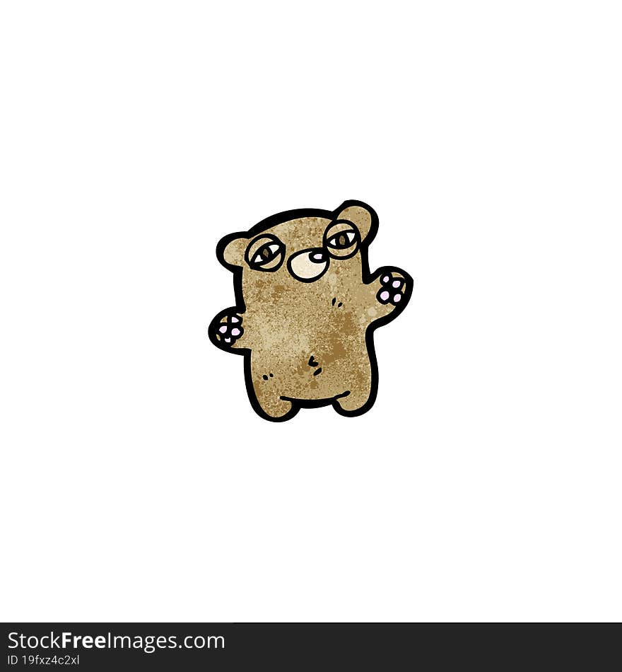 Cartoon Tired Teddy Bear