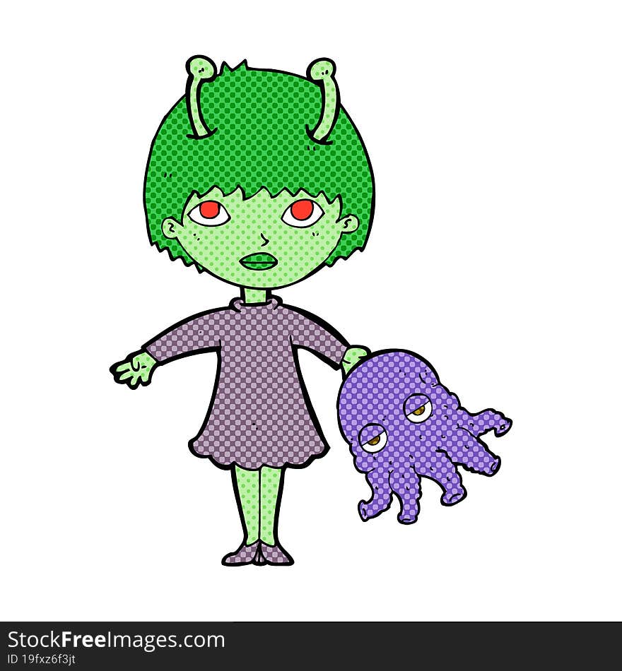 cartoon alien woman