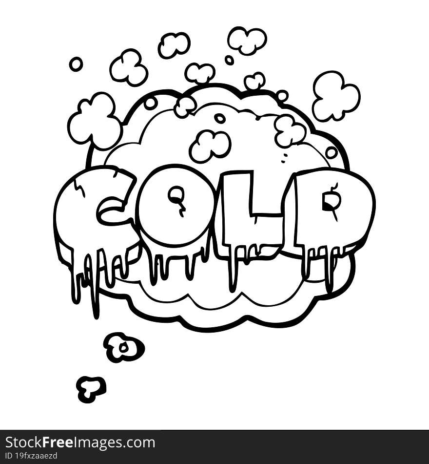 thought bubble cartoon cold text symbol