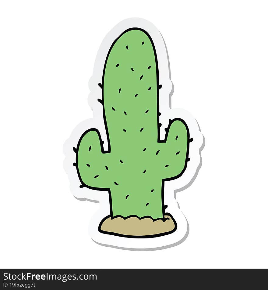 sticker of a cartoon cactus