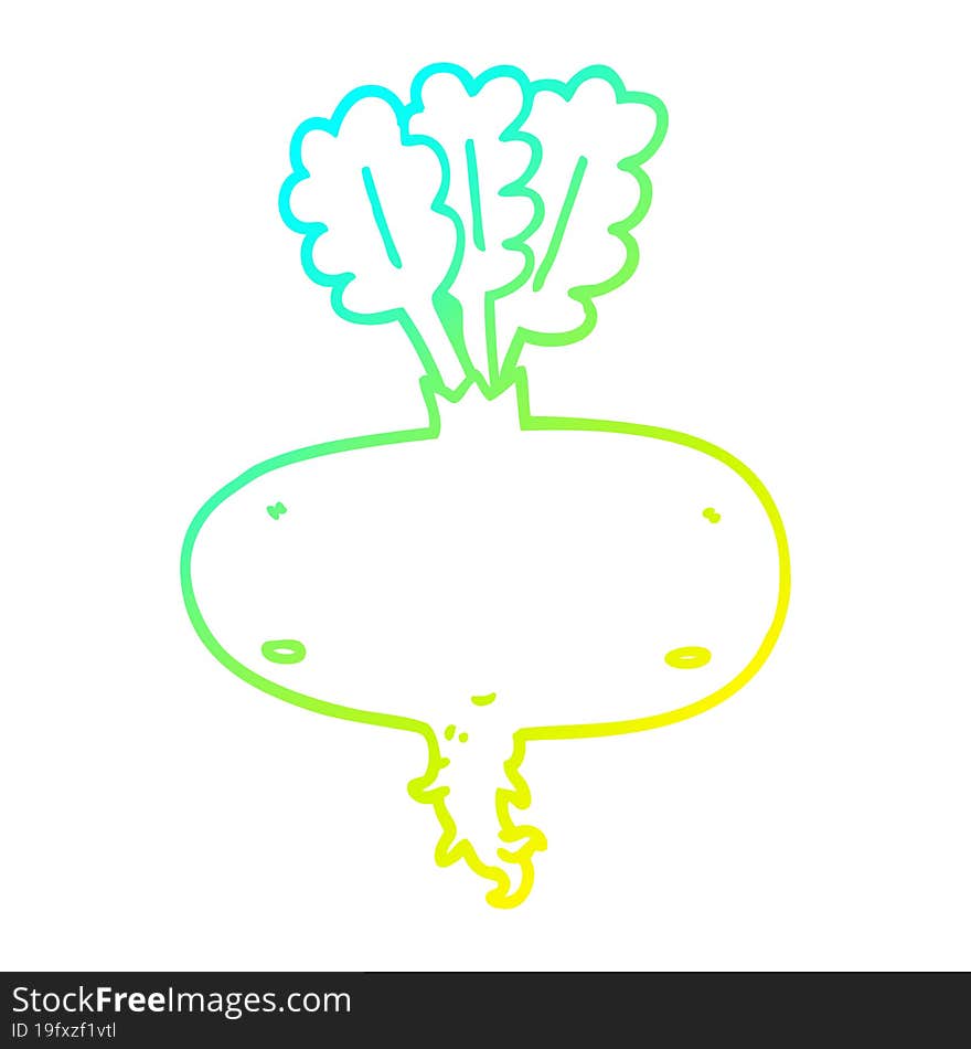 Cold Gradient Line Drawing Cartoon Beetroot