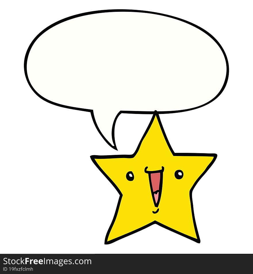 cartoon star and speech bubble