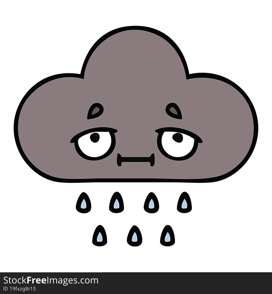 cute cartoon storm rain cloud