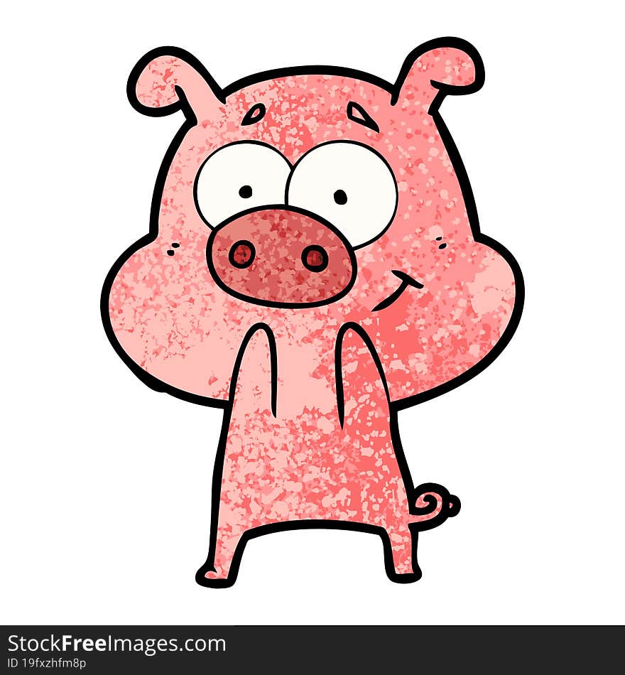 happy cartoon pig. happy cartoon pig