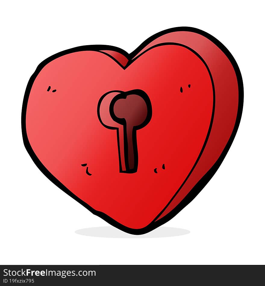 Cartoon Heart With Keyhole