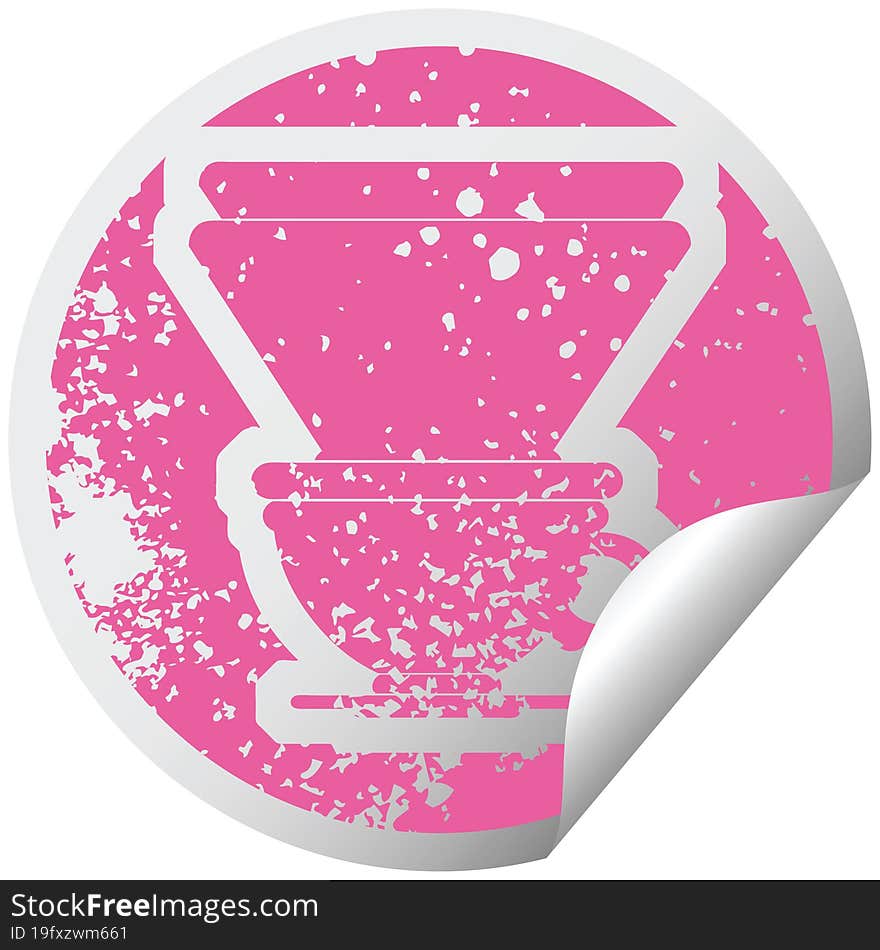 Coffee filter distressed sticker