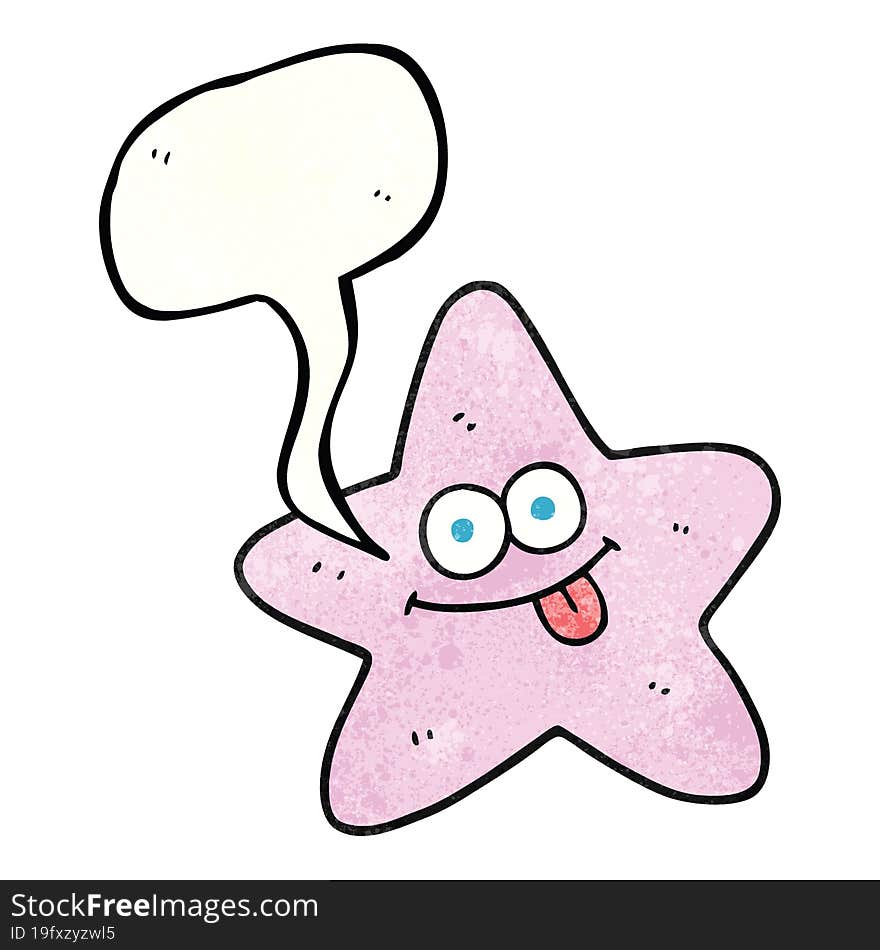 Speech Bubble Textured Cartoon Starfish