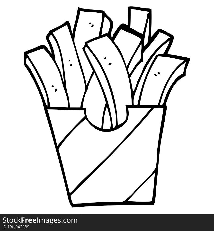 line drawing cartoon fries