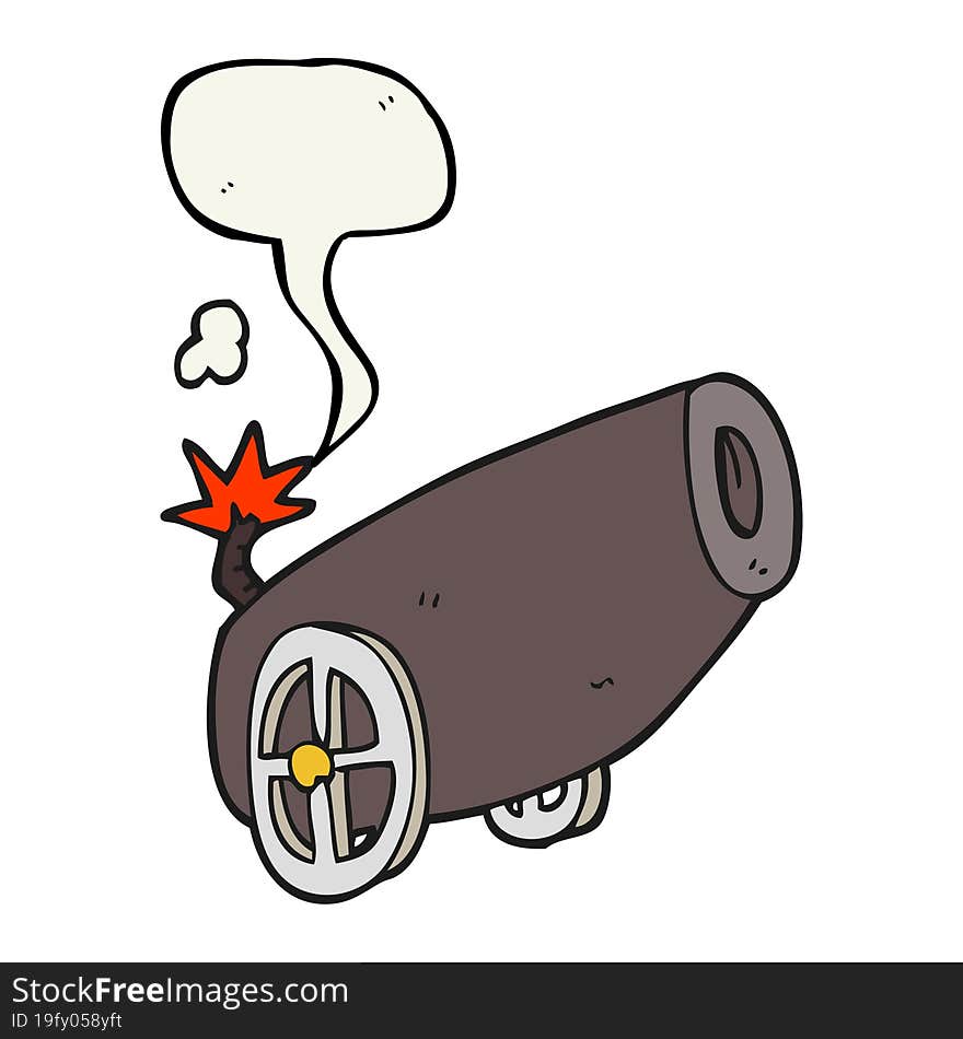 speech bubble cartoon cannon