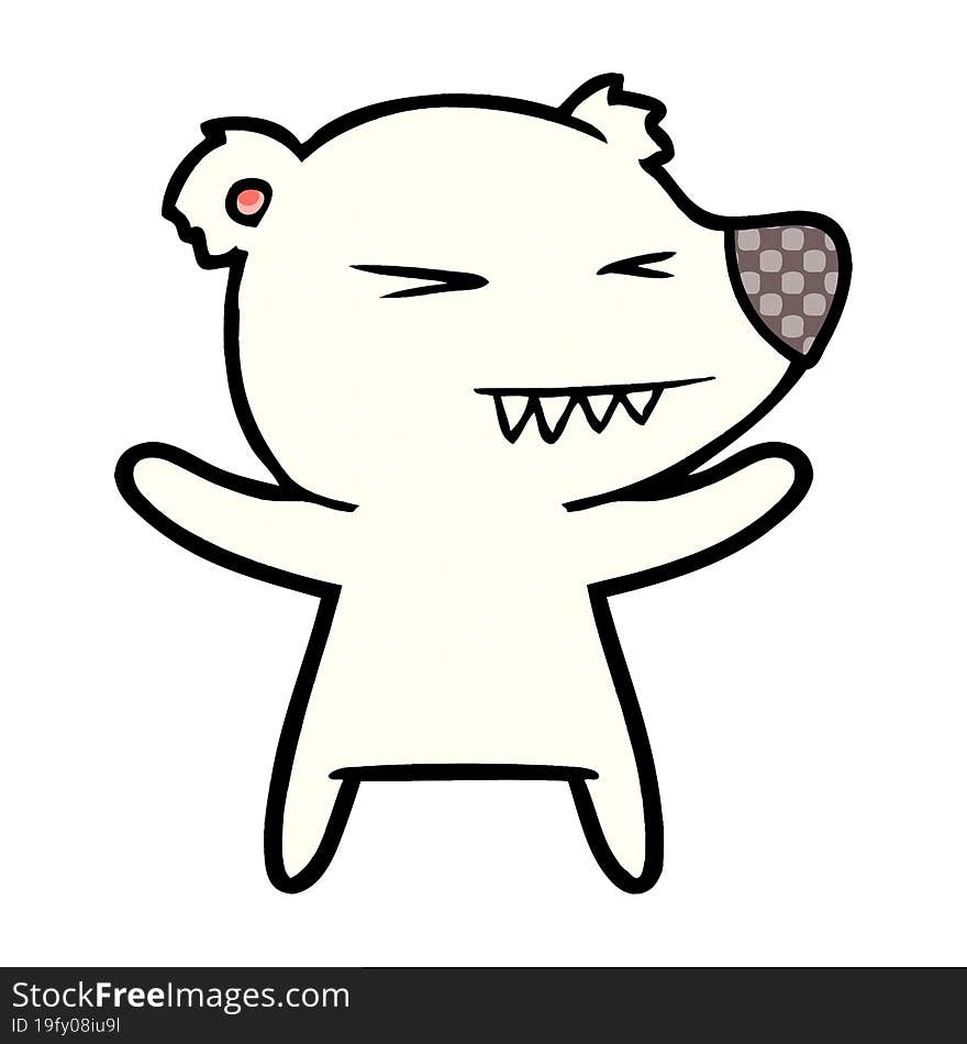 angry polar bear cartoon. angry polar bear cartoon