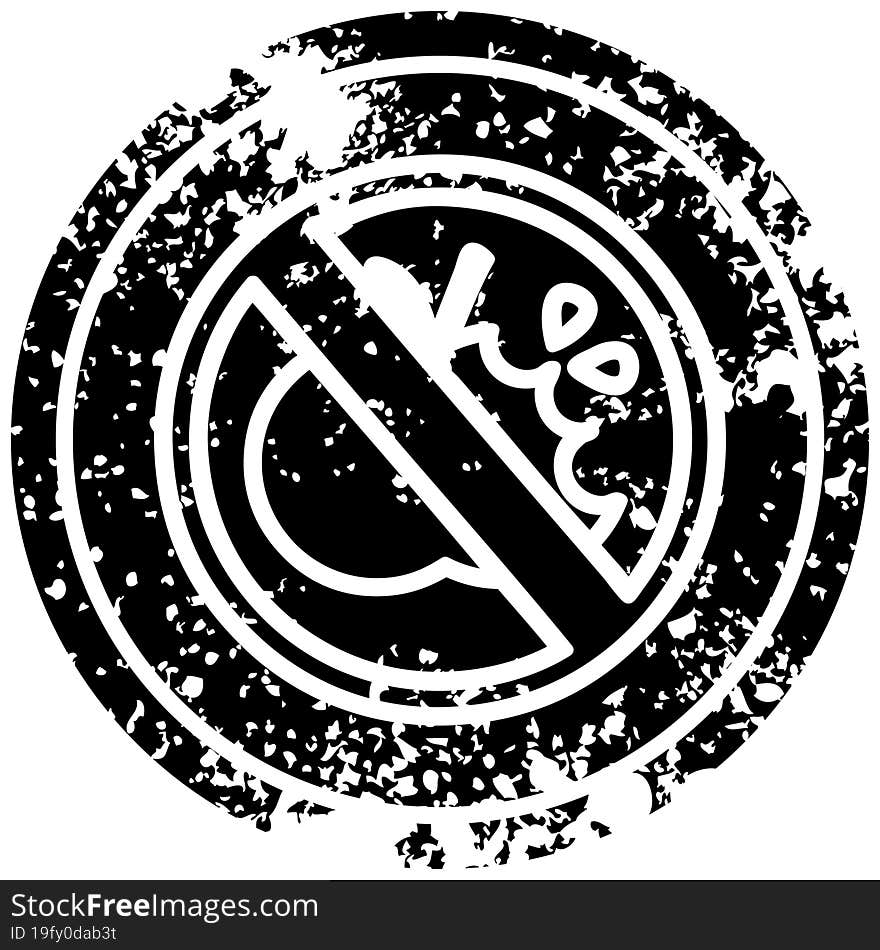 No Healthy Food Distressed Icon