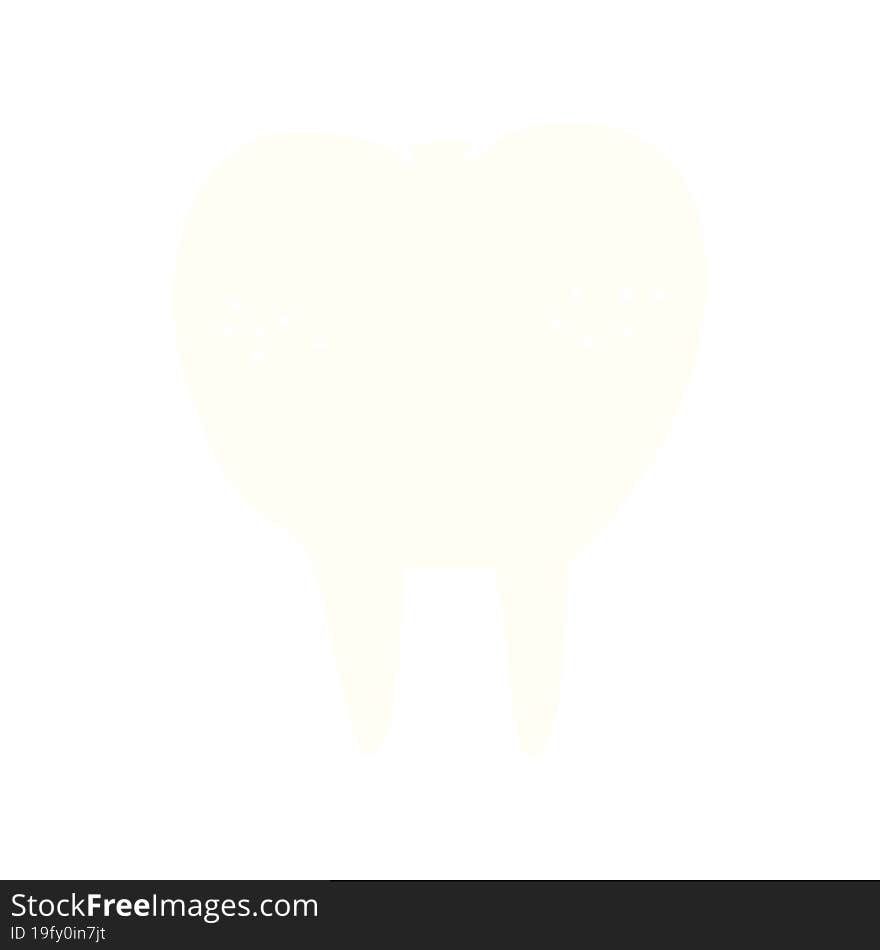 flat color style cartoon tooth