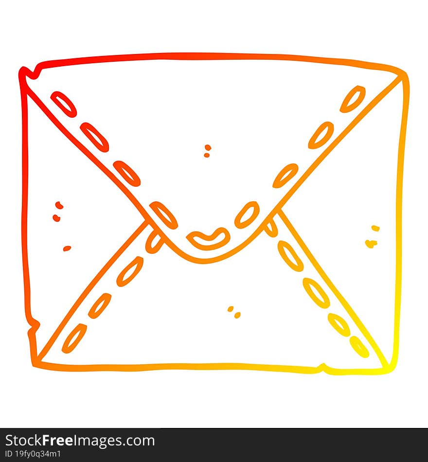 warm gradient line drawing of a cartoon letter