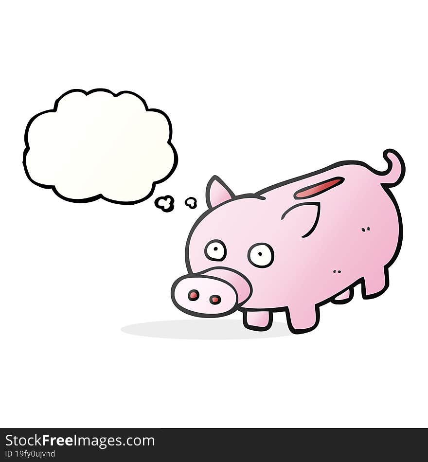 thought bubble cartoon piggy bank