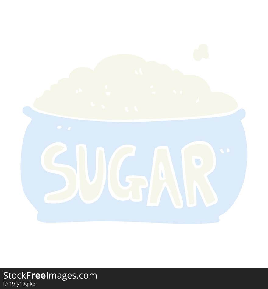 flat color illustration of a cartoon sugar bowl