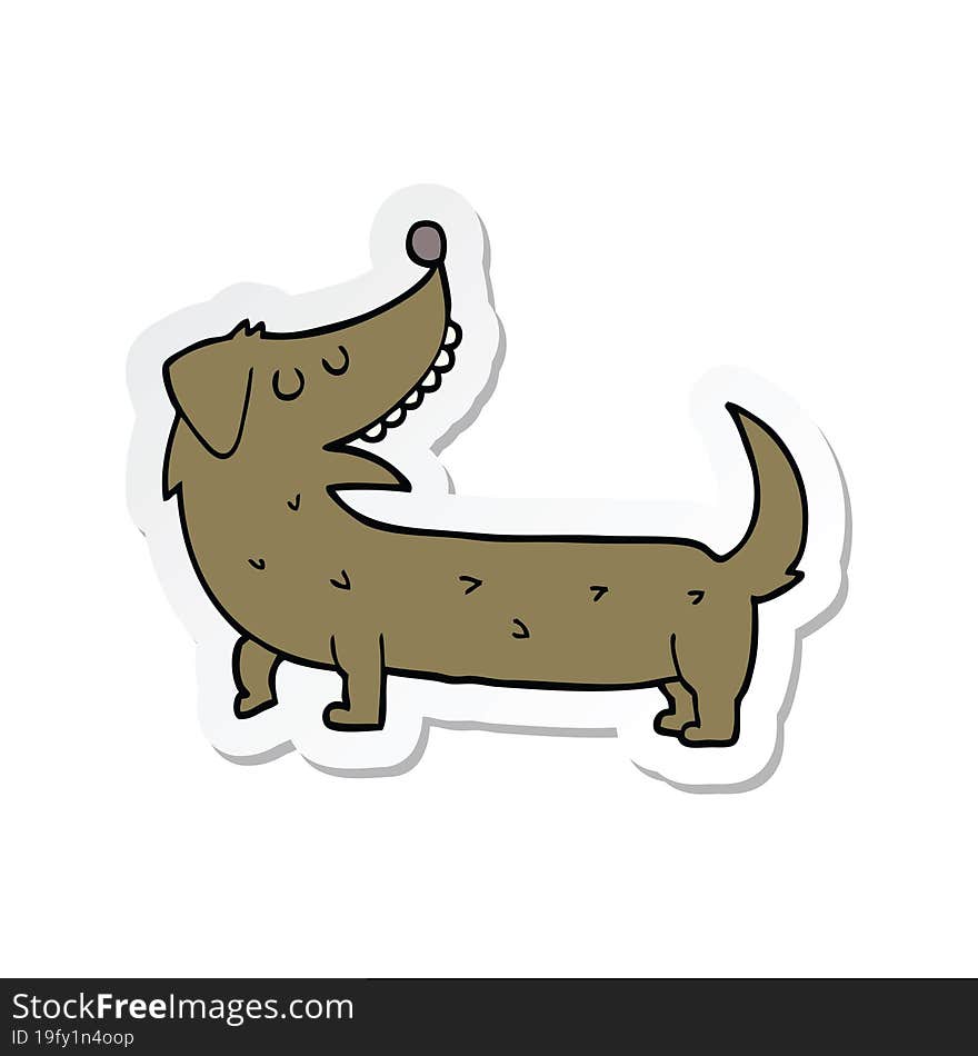 sticker of a cartoon dog