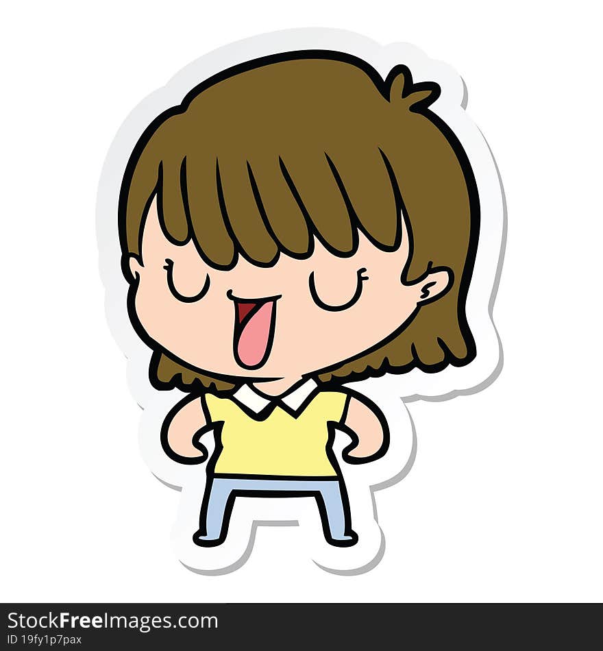 sticker of a cartoon woman