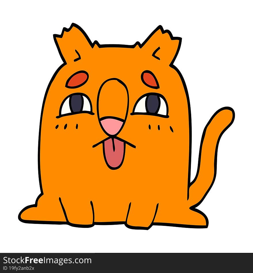 Cartoon Doodle Funny Cat