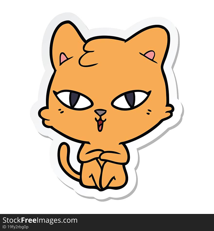 sticker of a cartoon cat