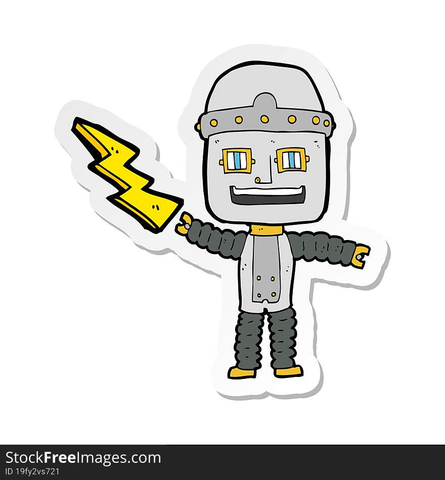 sticker of a cartoon robot