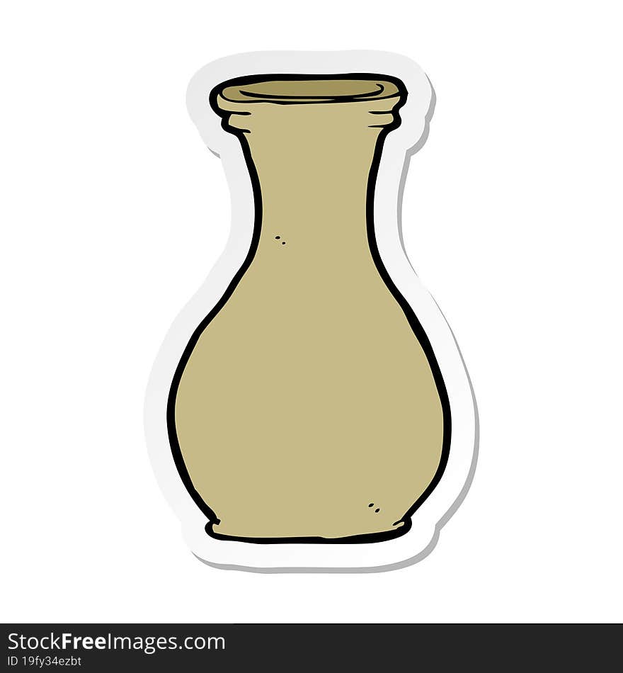 Sticker Of A Cartoon Vase