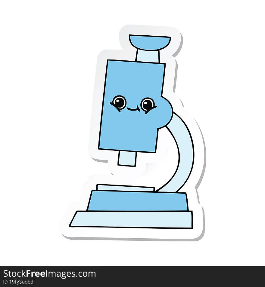 sticker of a cute cartoon microscope