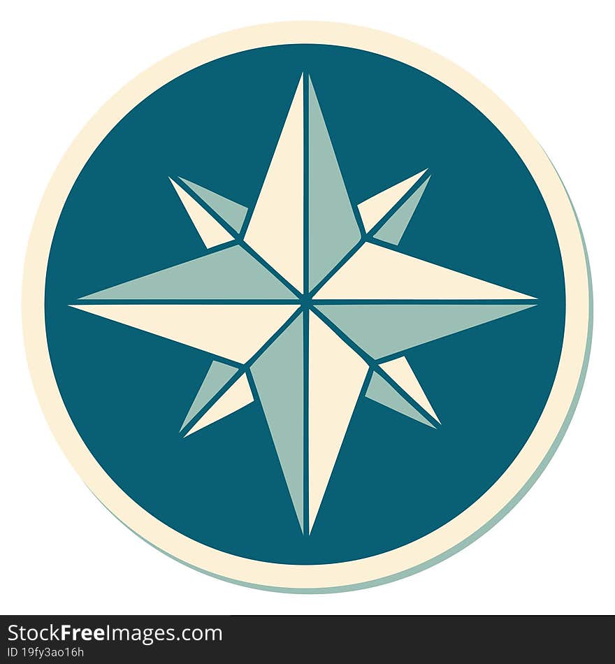 sticker of tattoo in traditional style of a star. sticker of tattoo in traditional style of a star