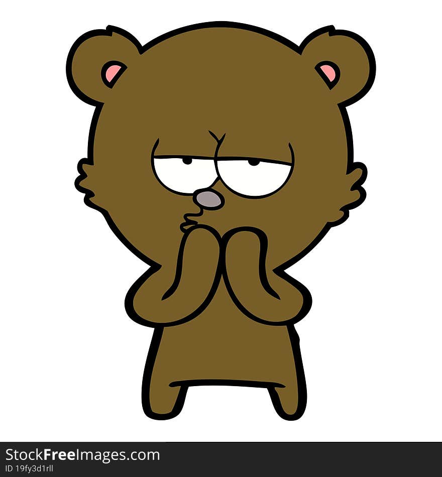 bored bear cartoon. bored bear cartoon