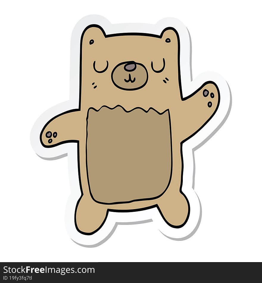 sticker of a cartoon bear