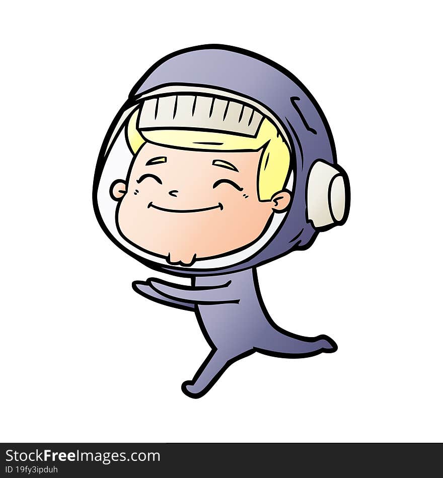 happy cartoon astronaut. happy cartoon astronaut