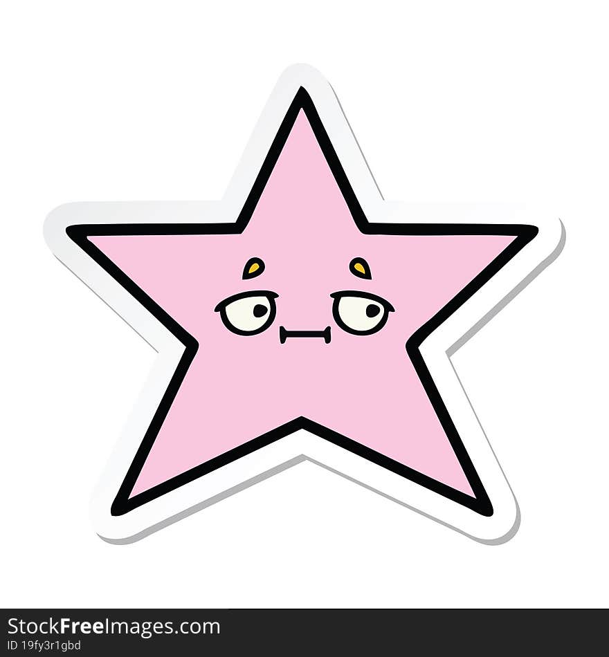 Sticker Of A Cute Cartoon Star Fish