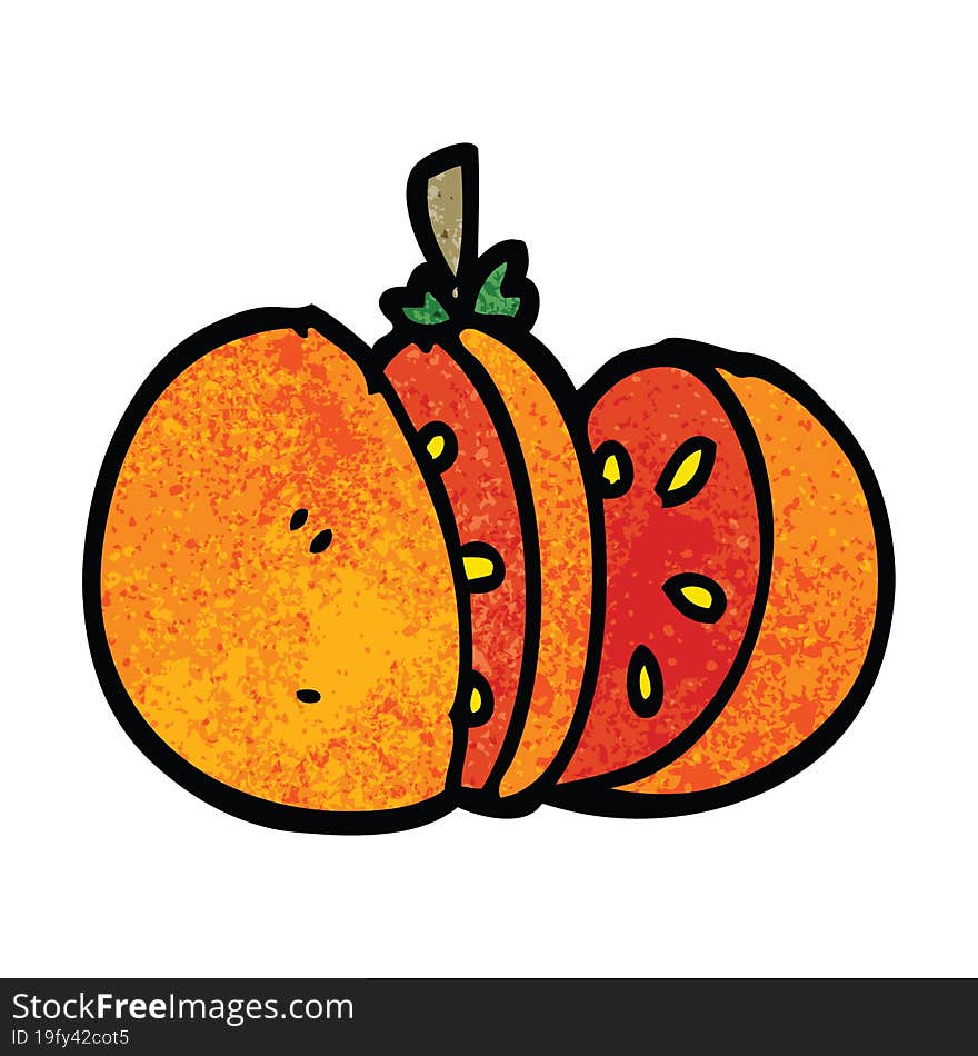 cartoon doodle cut orange