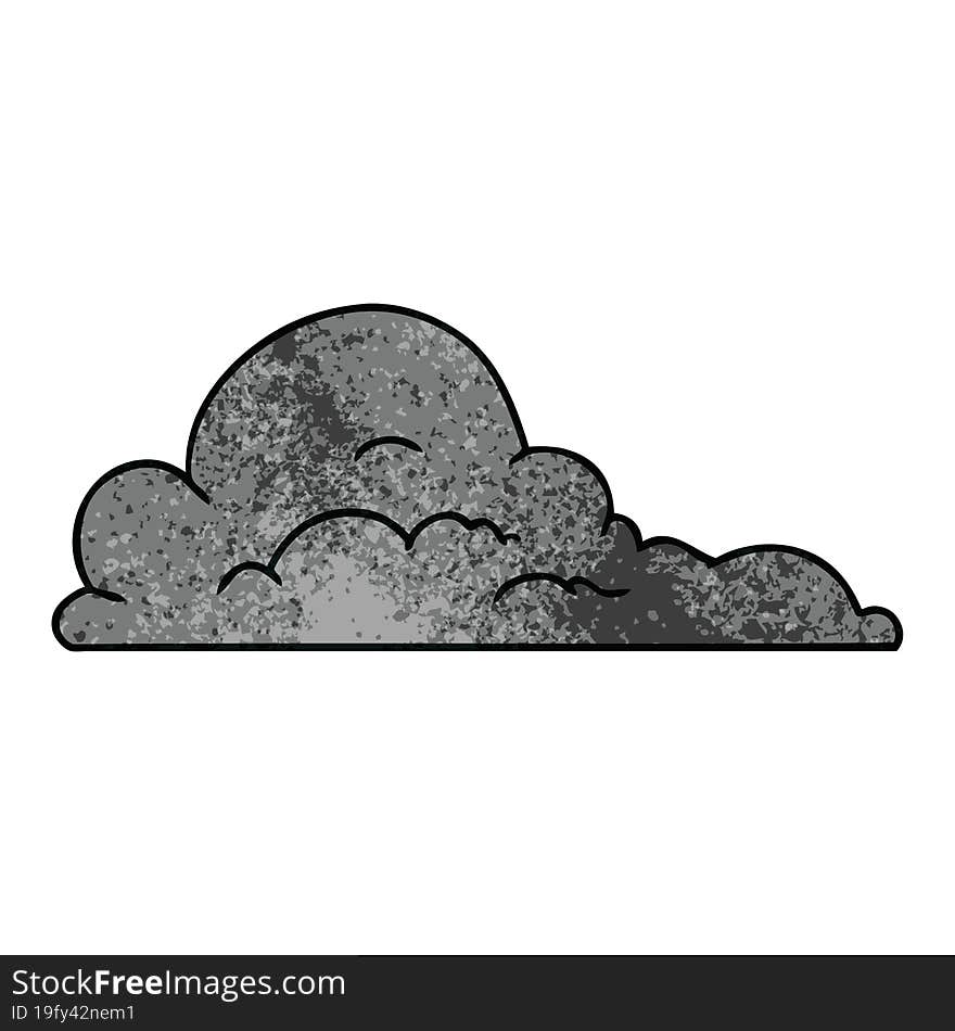 Textured Cartoon Doodle Of White Large Clouds