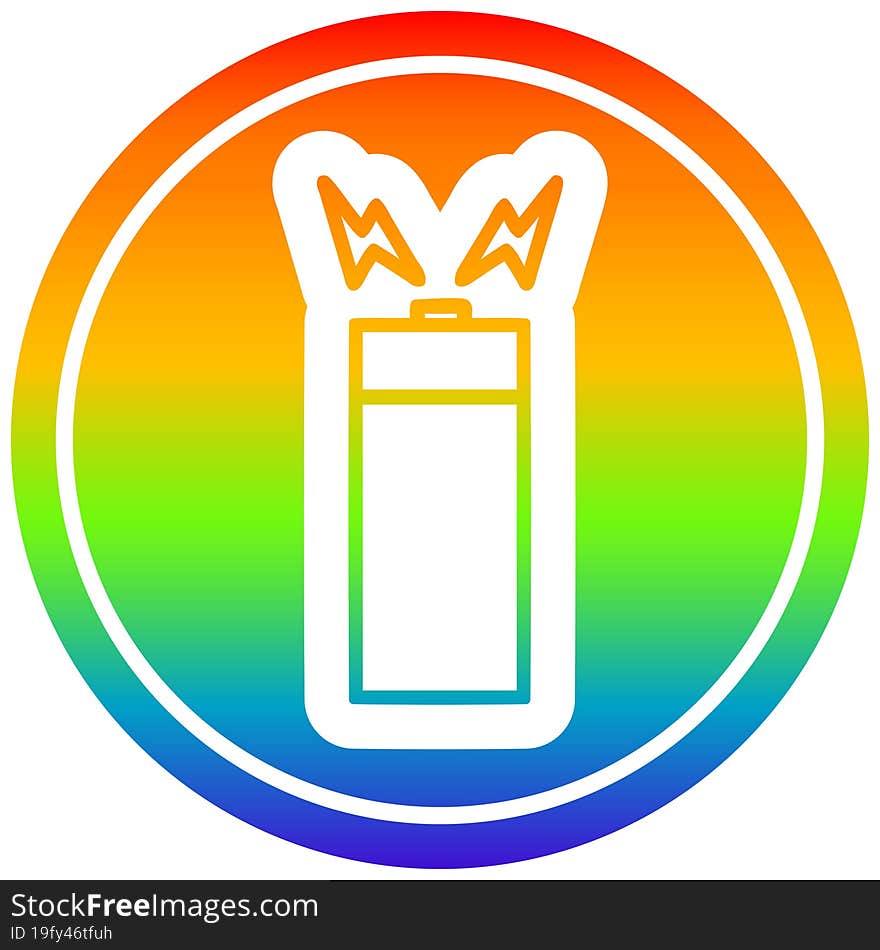 battery circular in rainbow spectrum