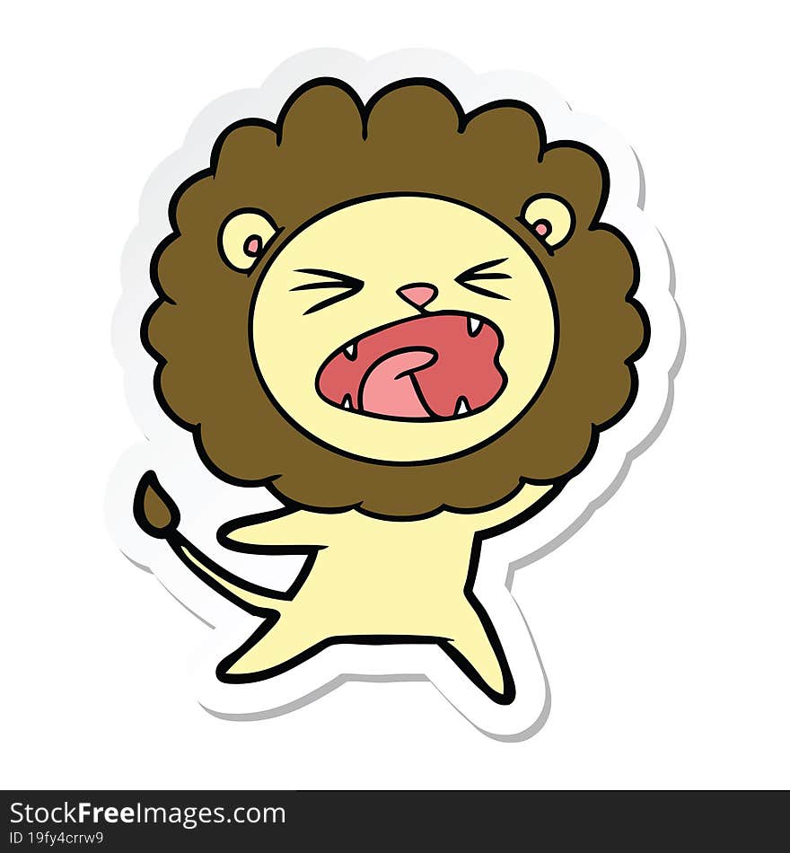 sticker of a cartoon lion