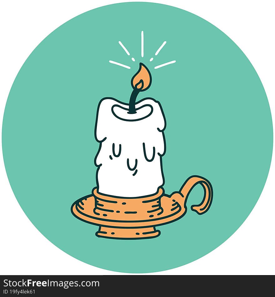 Icon Of Tattoo Style Spooky Melting Candle