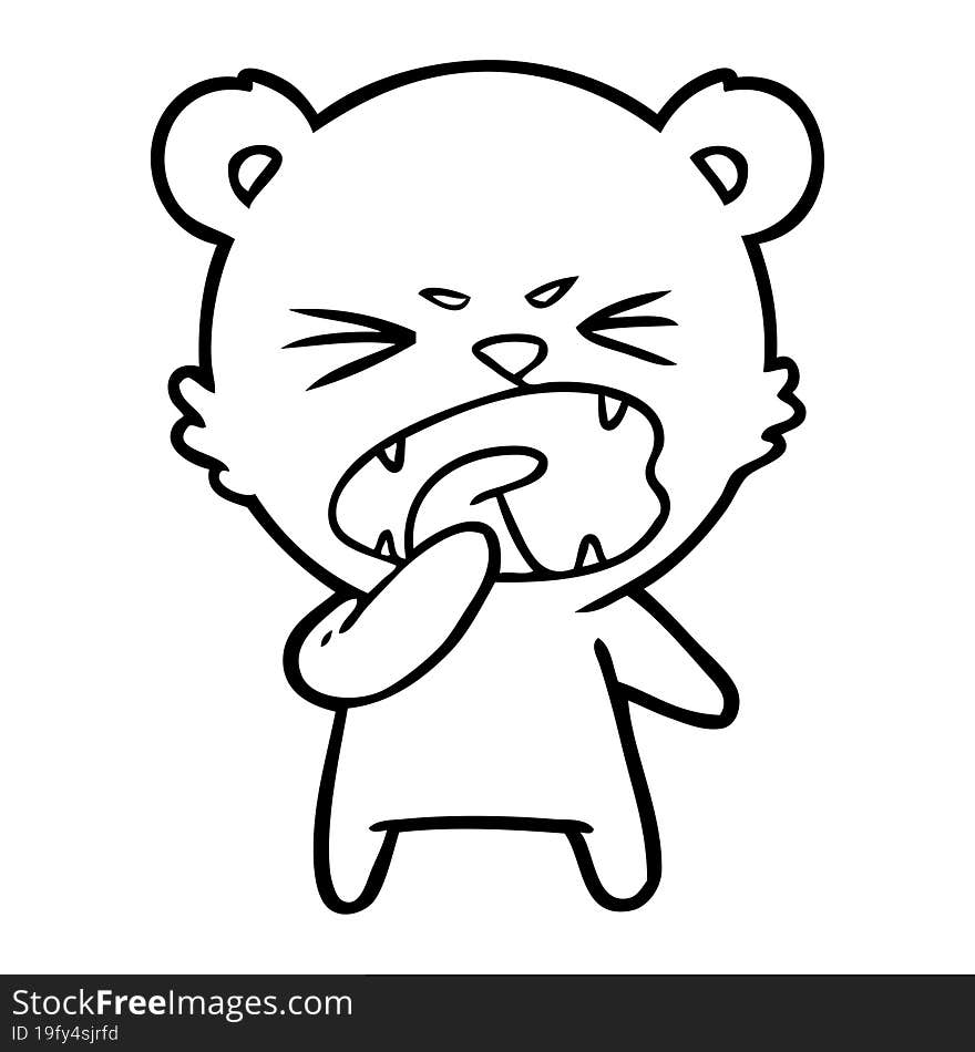 angry cartoon bear shouting. angry cartoon bear shouting