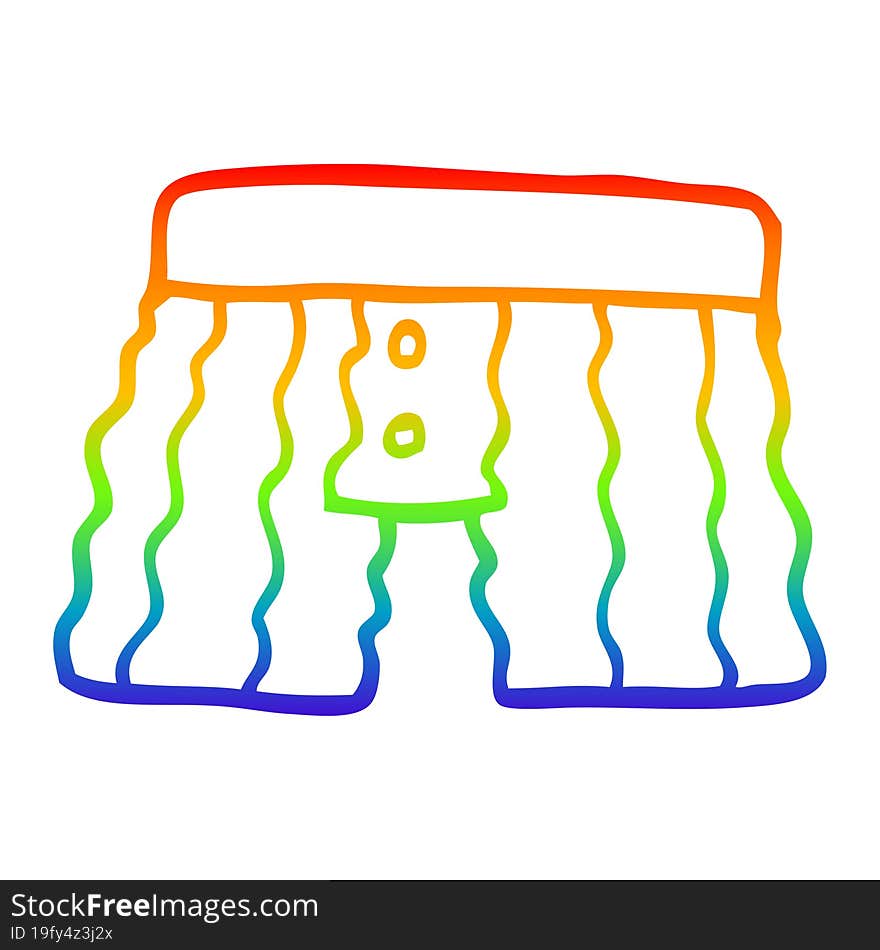 rainbow gradient line drawing cartoon underwear