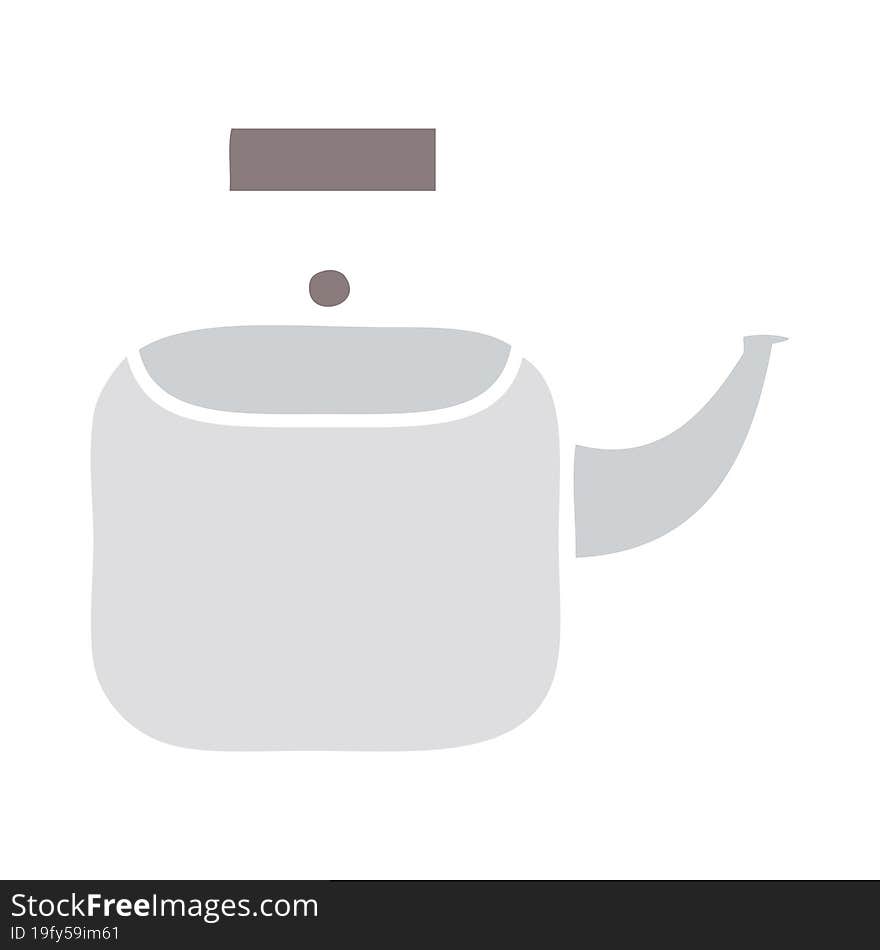 flat color retro cartoon kettle pot