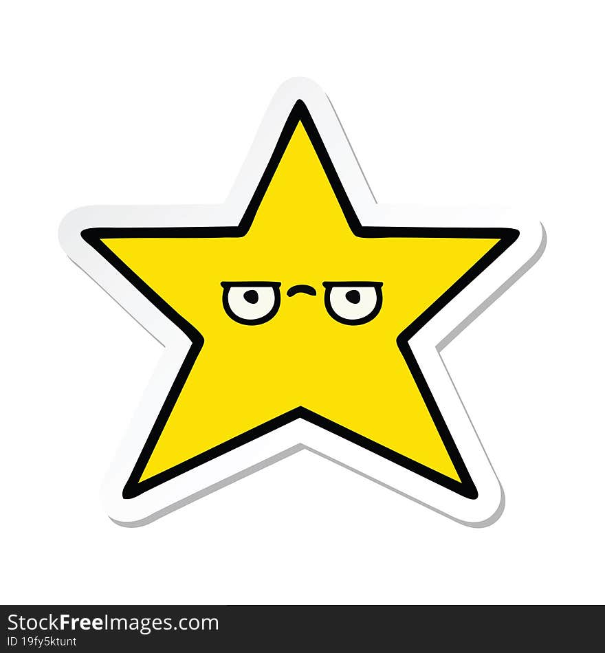 sticker of a cute cartoon gold star