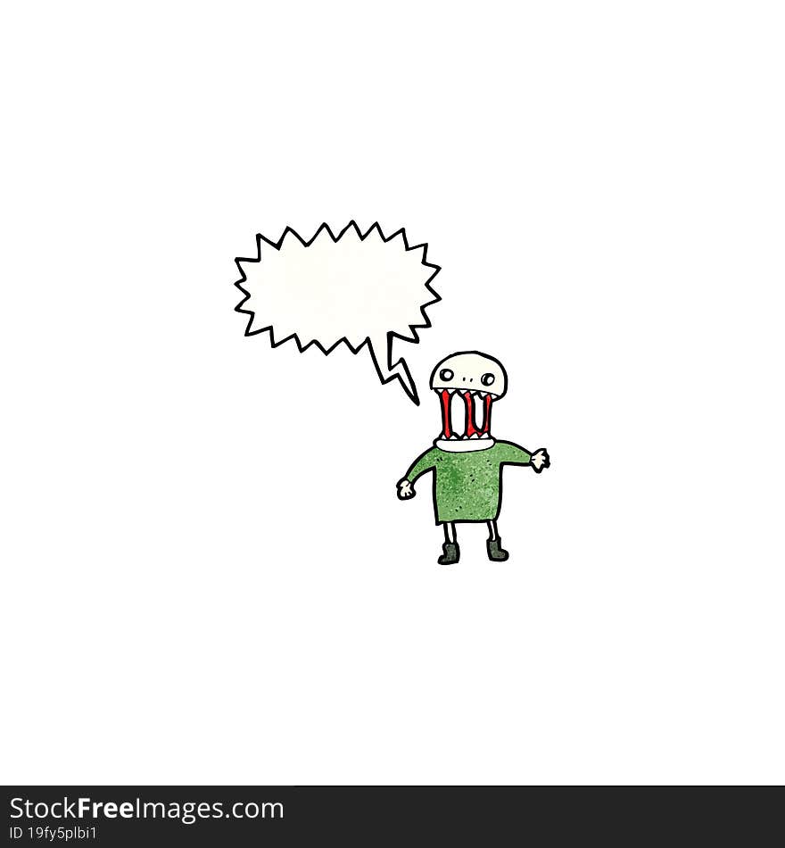 scary zombie man cartoon