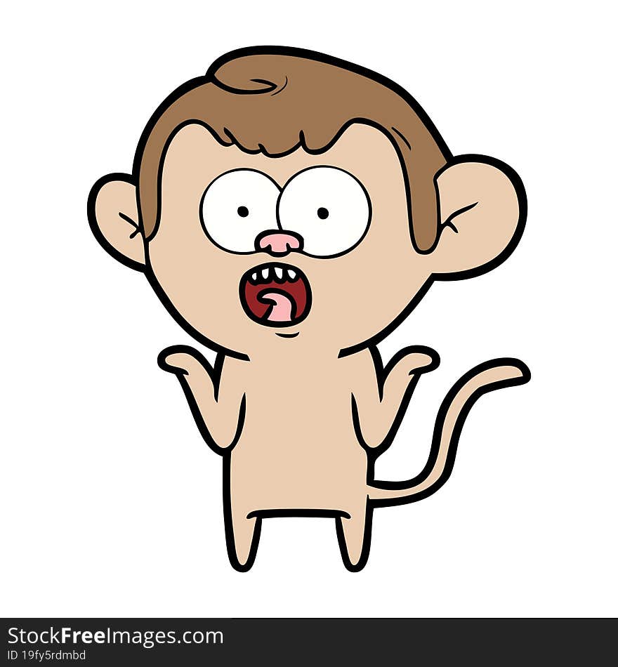 cartoon shocked monkey. cartoon shocked monkey