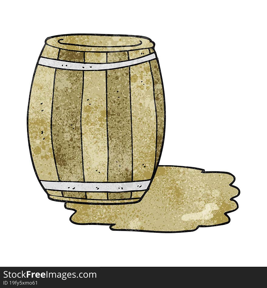 freehand textured cartoon barrel; beer. freehand textured cartoon barrel; beer