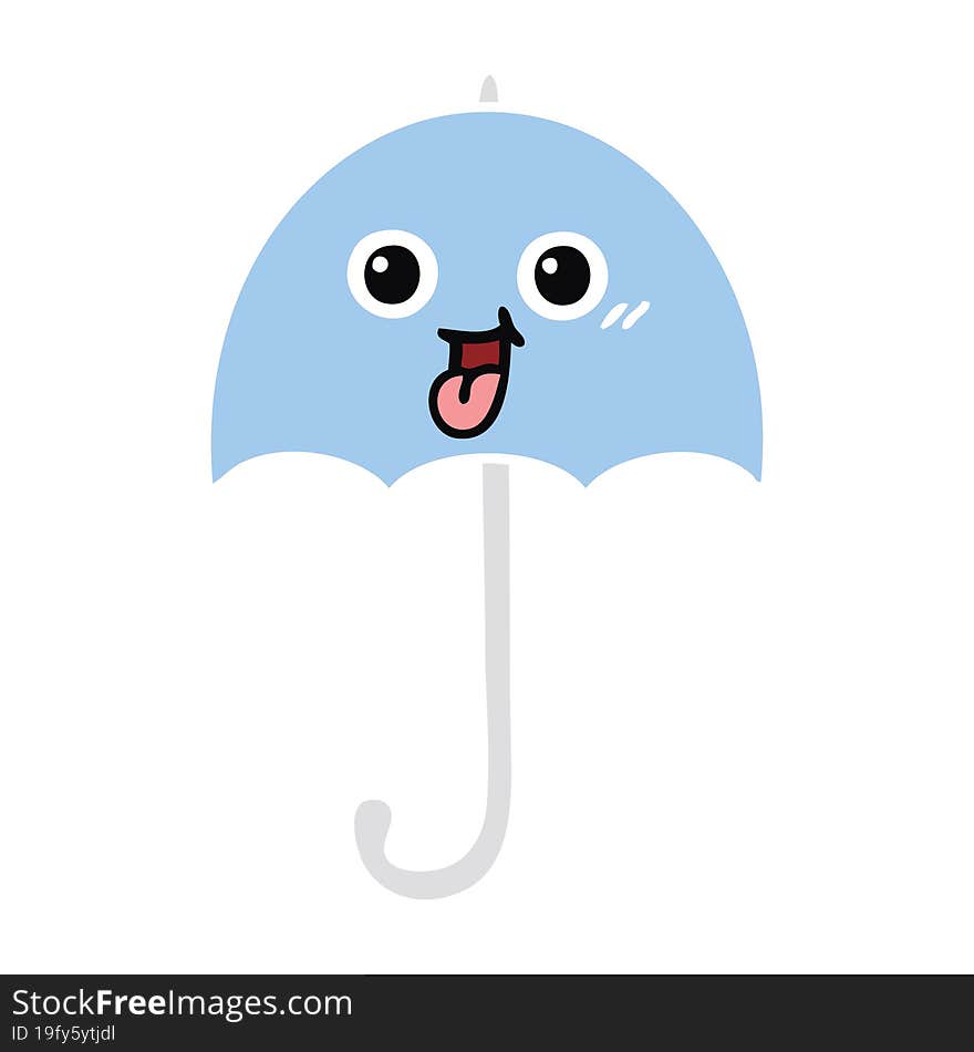 flat color retro cartoon umbrella