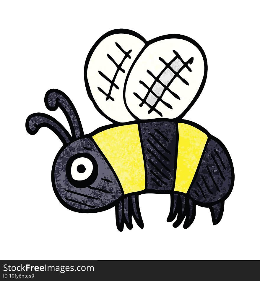 Cartoon Doodle Anxious Bee