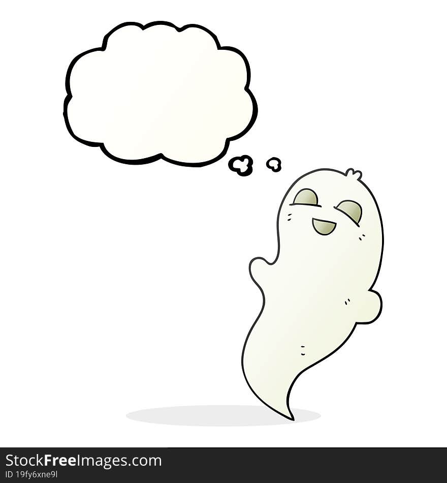 freehand drawn thought bubble cartoon halloween ghost